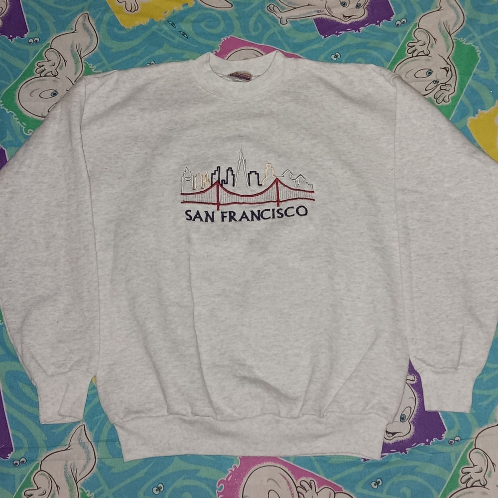 90s San Francisco California Vintage Gray Spellout Sweatshirt